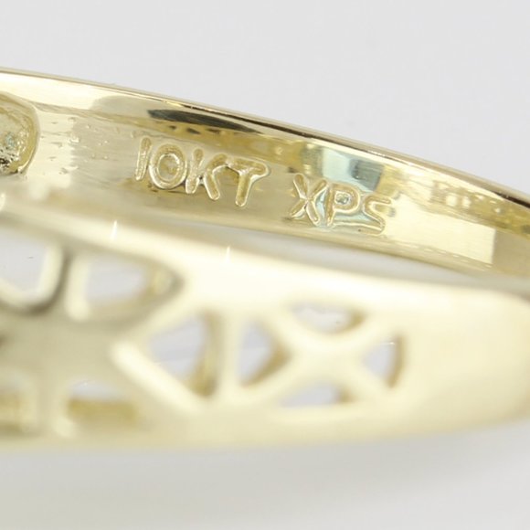 Vintage 10K Yellow Gold Solitaire London Blue Topaz Cocktail Ring - Picture 5 of 7